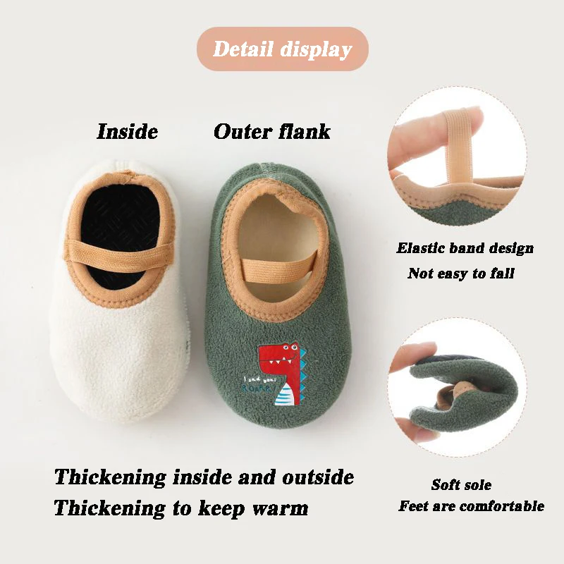 Baby shoes children slippers Baby Anti-slip Socks Cute Kids Slippers Newborn Warm Crib Floor Shoes with Rubber Sole for 0-24Month Children Boy Toddler Shoes