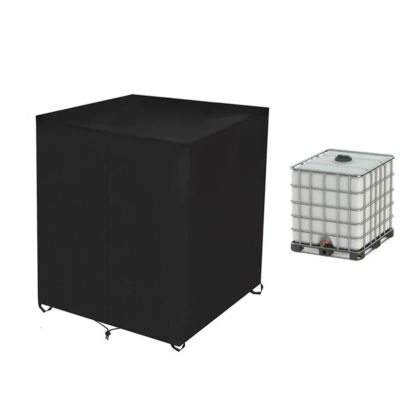 IBC Tote Cover Suitable For 1000L 800L 600L 300L IBC Tank Container Black Sunshade Waterproof Protective Hood Water Tank Cover