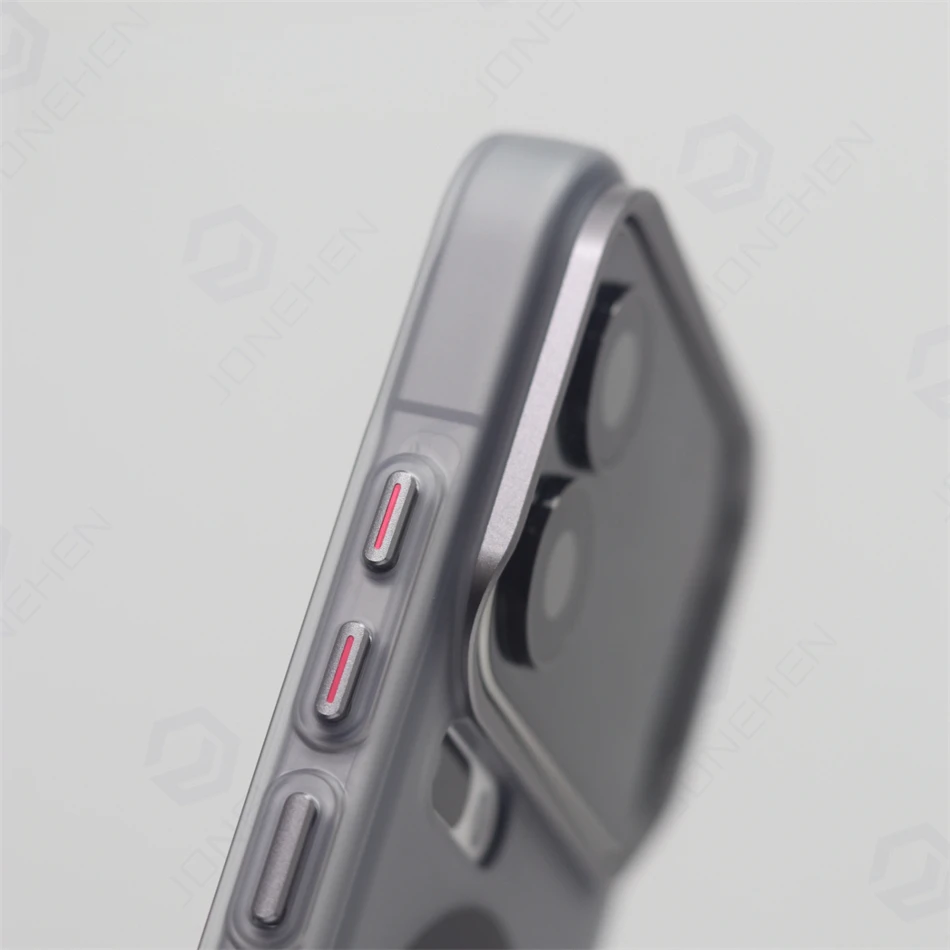 Magnetic Alloy Lens Matte Frosted Shockproof Case - Transparent Skin Feel Finish