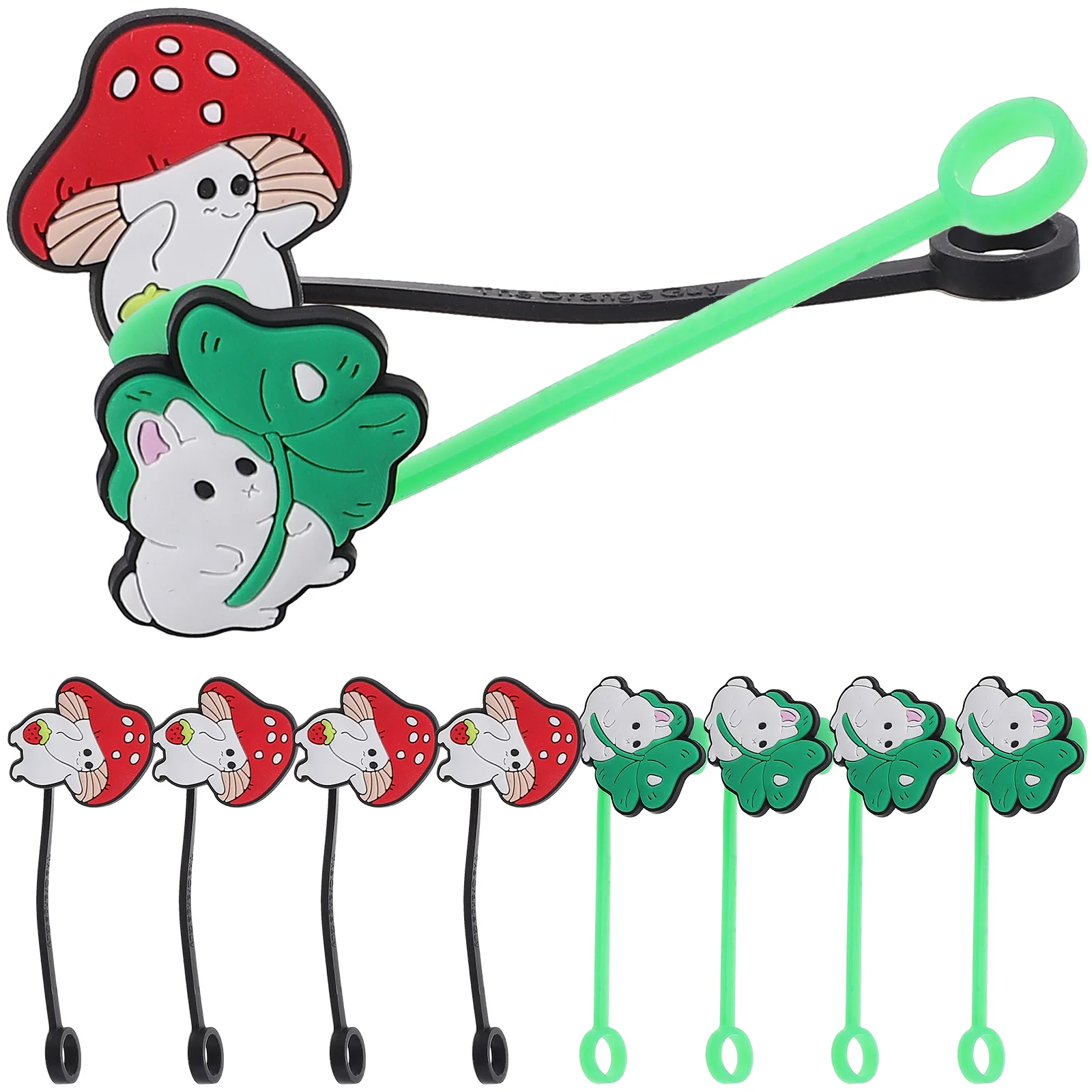 

10 Pcs Silicone Straws Cover Covers Charms Tip Animal Toppers Drinking Caps Tips Child