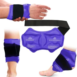 Enhanced Ankle Therapy Wrap with Reusable Gel Pack for Hot & Cold Compression Therapy (Purple)