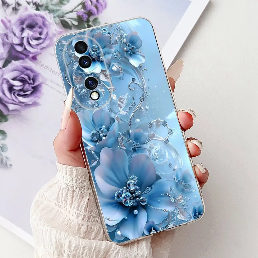 Clear Aesthetic Cute Cat & Flowers Soft Phone Case - Fashionable and Fun Design