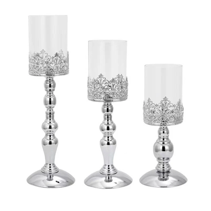

Y1UB Tapers Holder Metal Candlesticks European Stand Wedding Decors