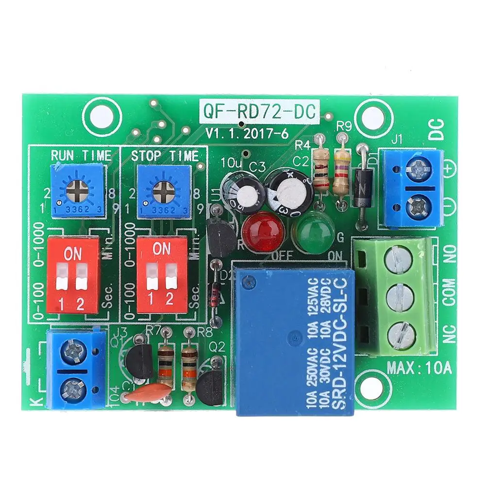 

RD72 DC 12V Infinite Cycle ON OFF Relay Module Trigger Delay Switch Loop