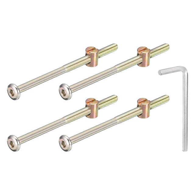 Kit Bulloni E Dadi Cilindrici M6 - 10 Pezzi Zincati, Per Mobili, Letti E Sedie, Lunghezze 40-100mm - Foto 10