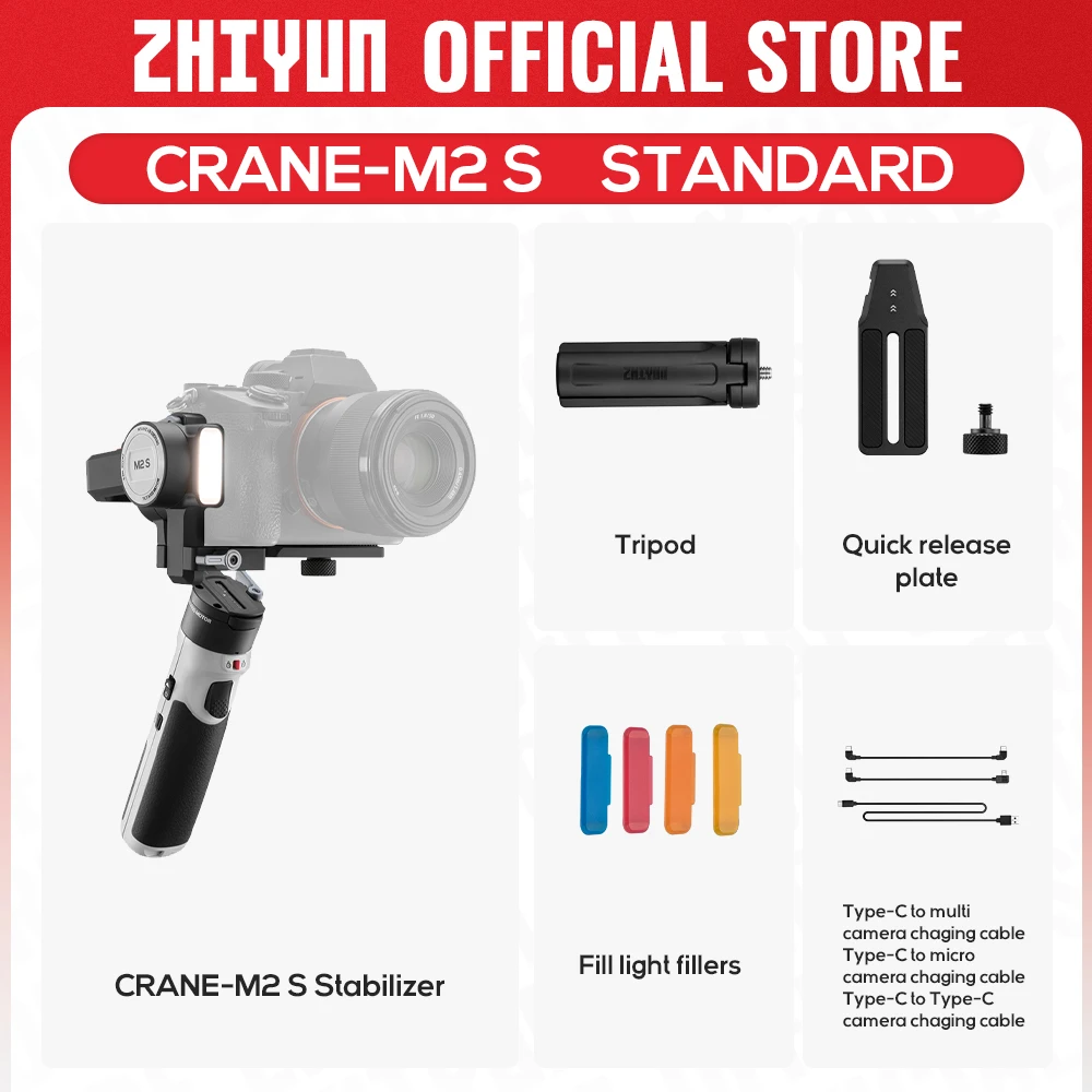 ZHIYUN Official CRANE M2S 3-Axis Mirrorless Cameras Gimbal