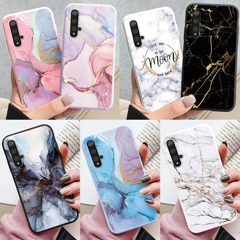 Elegant Marble Pattern Silicone Phone Case – Soft Protective Cover