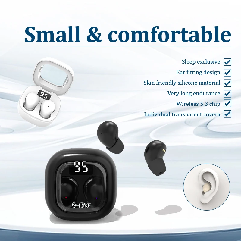 Comprar SK19 Mini auriculares invisibles para dormir TWS Bluetooth 5,3  auriculares con reducción de ruido con micrófono para juegos auriculares  intrauditivos estéreo HIFI para Xiaomi Huawei