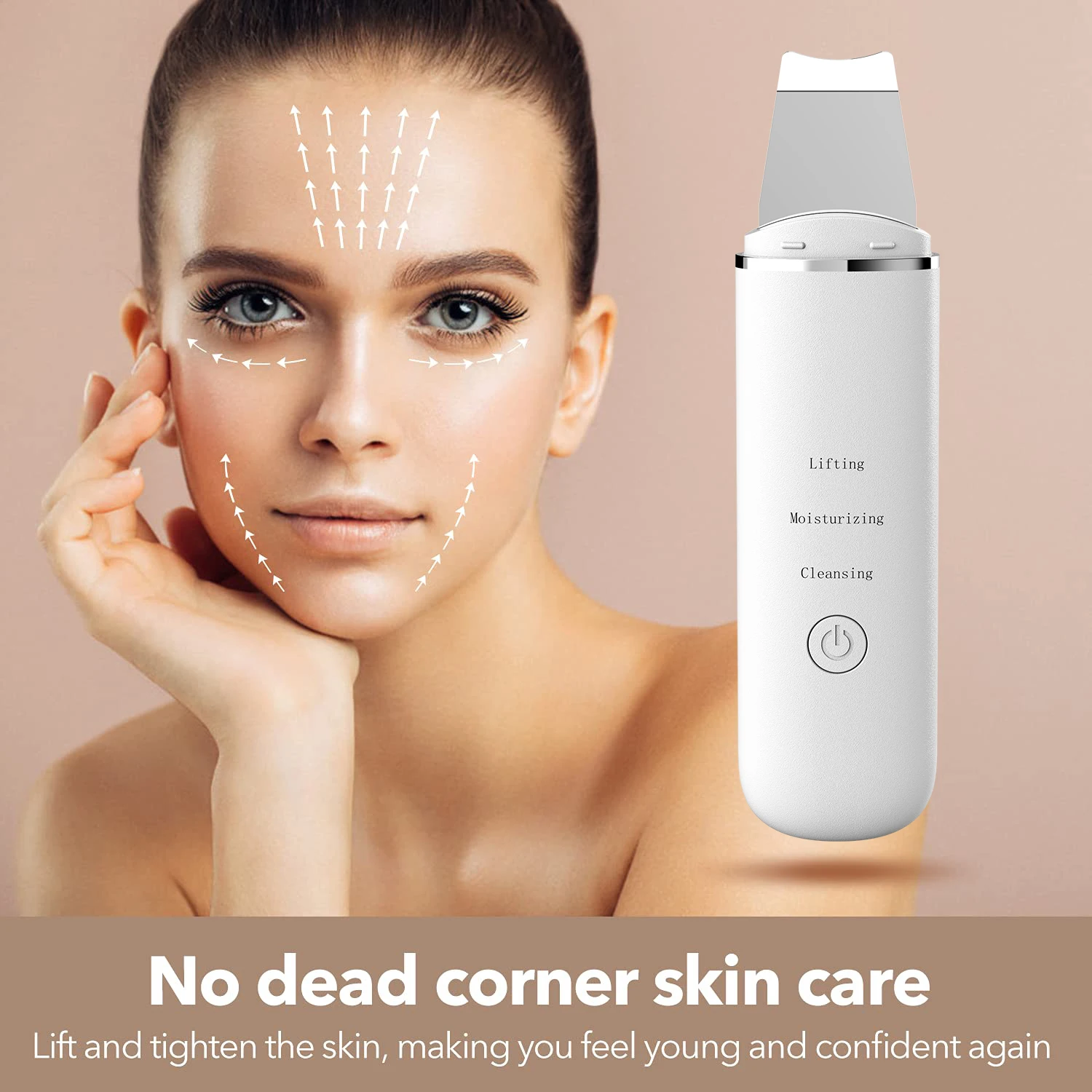 Ultrasonic Skin Scrubber Peeling Blackhead Remover Deep Face Cleaning Vibration Ion Acne Pore Cleaner Facial Shovel Scrubber
