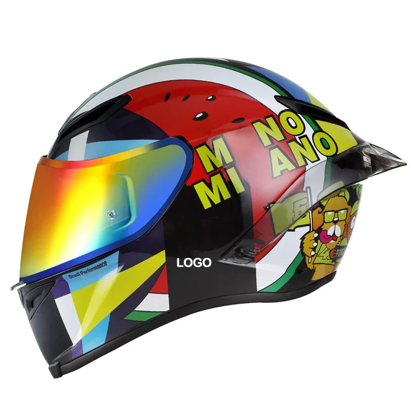 Full Face Pista Motorcycle Helmet Misano Watermelon Motocross Racing Motobike Riding Helmet Casco De Motocicleta Four Season