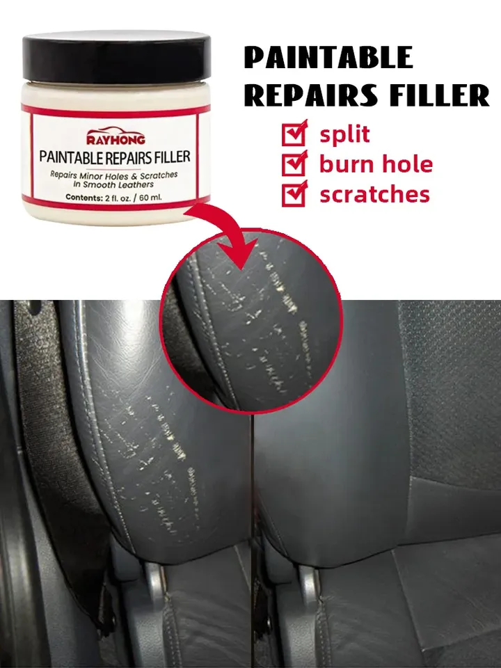 Leather Repair Filler Paste, Compound Leather Restoration Cream, Auto Leather Repair, Scratches, Cracks, Car Seat Renovation