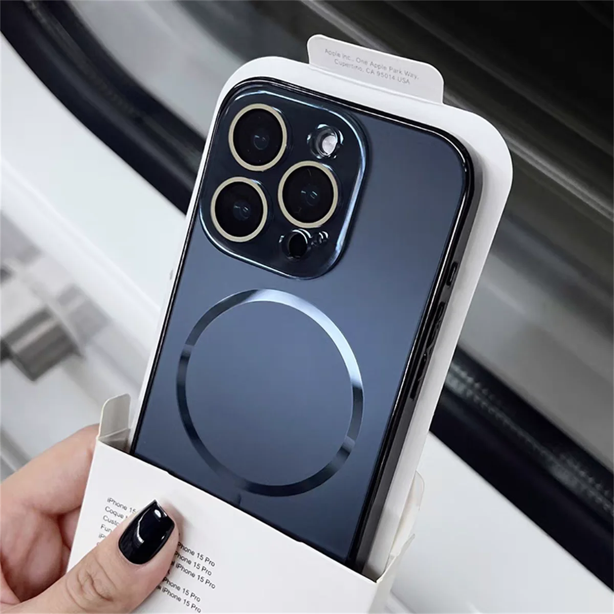 Luxury Frosted For Magsafe Lens Glass Protector Case For Iphone 16 15 14 13 12 Pro Max Magnetic Wireless Charge Cover Funda 2