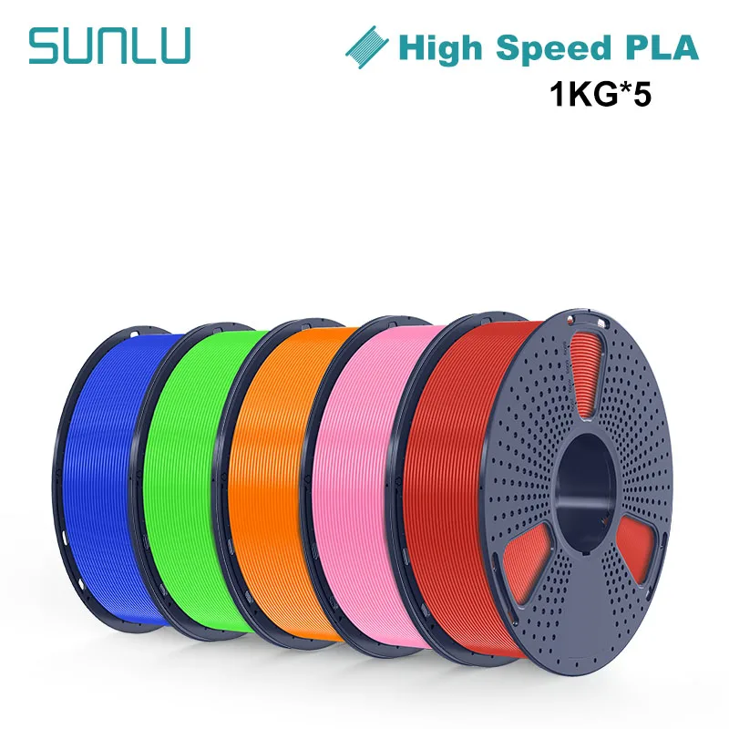 SUNLU 고속 PLA 3D 프린터 필라멘트, 고속 인쇄용으로 설계된 고속 3D 프린터 필라멘트, 5kg, 1kg, 1.75mm ± 0.02mm