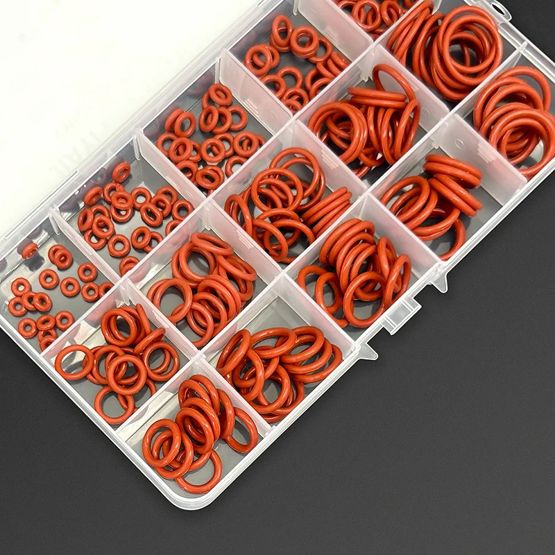225-teiliges Silikon-O-Ring-Set, CS1,9mm/2,4mm, lebensmittelecht, VMQ, Hochtemperatur-Dichtungsringe, Dichtungsring-Kit-Box für Industrieanlagen – Detail 7