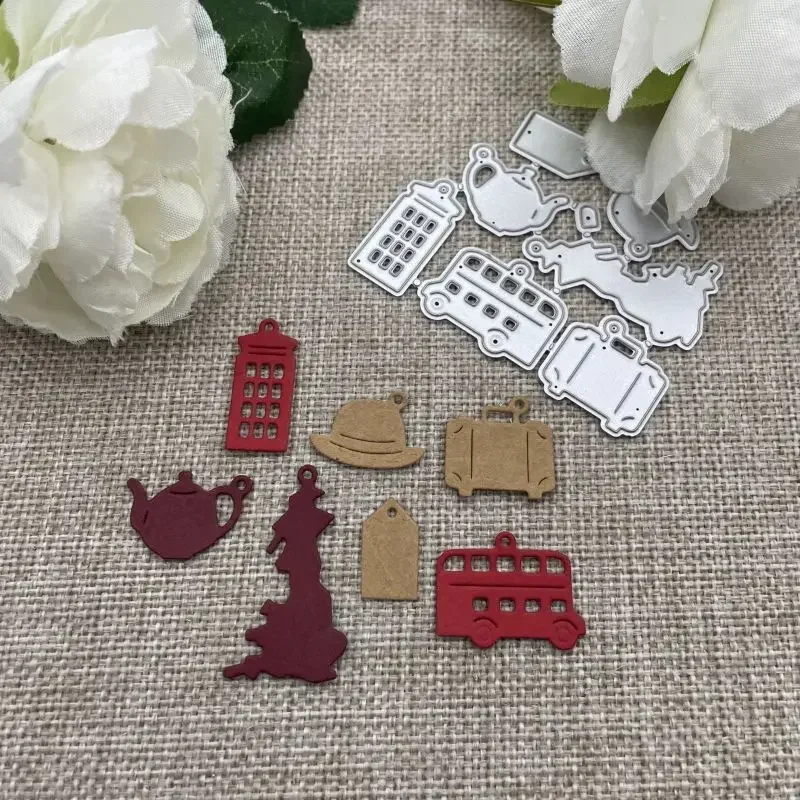 Verschiedene Etikettendekorationen, Metall-Stanzformen, Schablonen für DIY-Scrapbooking, dekorative Handarbeit, Stanzform, Schablonenform