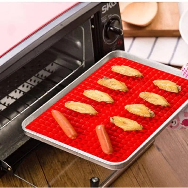 Non-Stick Baking Mat Oven Grill Tray Liner Reusable Heat-Resistant Pyramid Cooking Mat for Fat-Free Roasting and Grilling