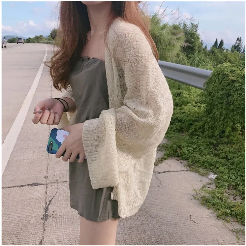 

Cardigan for Women Summer Crop Knit Cardigan Y2k Sweater Women Loose Coat Kardigan Sweter Cardigans Korean Cropped Cardigan