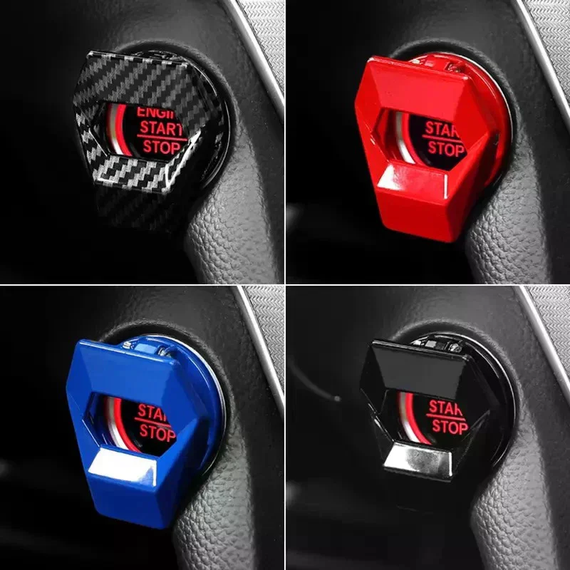 Interruttore di arresto avviamento motore per auto Pulsante di accensione Protezione antigraffio Accessori decorativi per auto Interni per auto - immagine 2