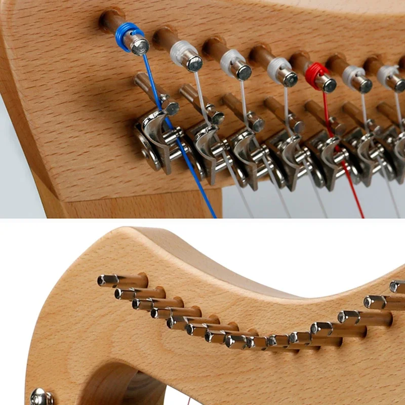 Wooden 19 Strings Harp Semitone System Harps Portable Small Children Adults Beginner Harp Professional Stringed Instruments