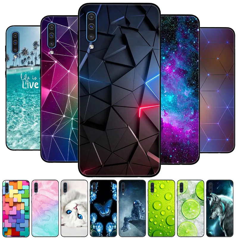 

Phone Case For Samsung Galaxy A30s A50 Case Cute Silicone Black Back Covers on For Coque Samsung A50 s A50s A 30s Cover Bumper