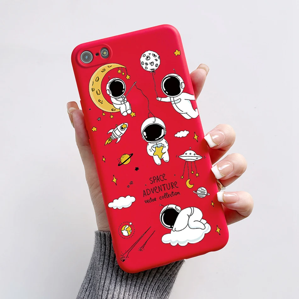 Cute Astronaut Shockproof Matte Silicone Phone Case