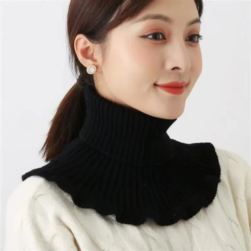 Neckerchief for Women Autumn and Winter Warm Knitted Scarf Neck Protection Cold-Proof Neckerchief Versatile Fashion Scarf