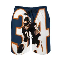 Walter Payton Men's Beach Shorts Swim Trunks With Pockets Mesh Lining Surfing Walter Payton Bears Chicago Da Bears Sweetness 34 1