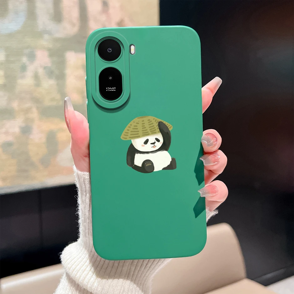 Cartoon Avocado Panda Antifouling Protective Phone Case Cover