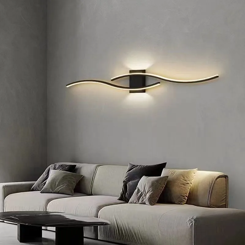 Moder LED Wall Lamp Long Strip Wall Lamps TV Background Decorative Lighting For Bedroom Living Room Home Indoor Lighting Fixture 2