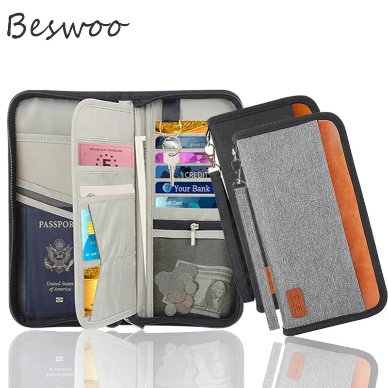 

New Card Holder Multifunction Travel Wallets for Women Men Document Bag Credit ID Card Organizer Portable Document Bag Purse