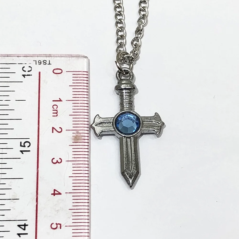 Cartoon Gray Fullbuster Necklace Metal Pendant Cross Alloy Chain Cosplay Costume 4