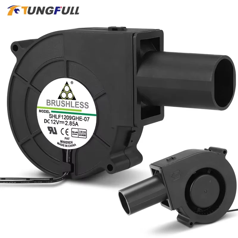 Turbo Blower Fan DC 12V Adjustable Speed Large Air Volume Blower Waste Oil Stove Firewood Stove Turbo Fan