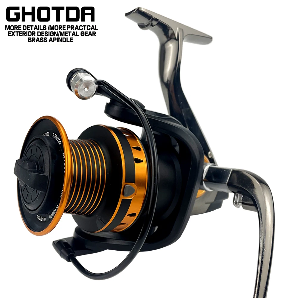 

GHOTDA Saltwater Spinning Fishing Reel Gear Ratio: 5.2:1 Gapless Metal Head Spinning Wheel 4000-8000 Series