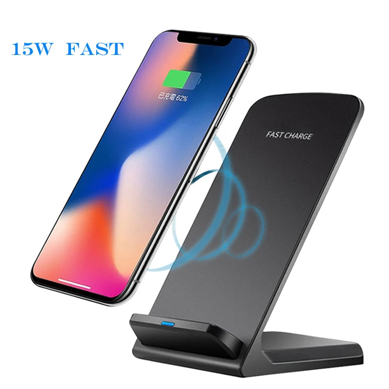 15W Qi Wireless Charger Stand For iPhone14 13 12 Pro X XS Max XR 8 Samsung S21 S20 S10 Fast Charging Dock Station Phone Holder 2 15W Qi Wireless Charger Stand For iPhone14 13 12 Pro X XS Max XR 8 Samsung S21 S20 S10 Fast Charging Dock Station Phone Holder 2