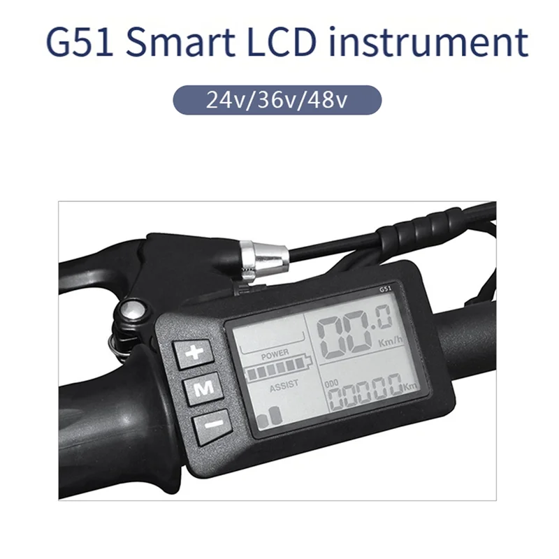 電動自転車用カラーコントロールディスプレイ,黒,LCD-G51, 24 v