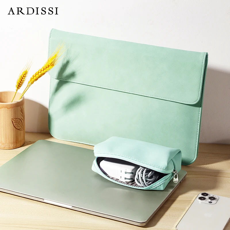 Ardissi-pu Bolsa de Couro para Macbook Mac Book Ipad Air m2 m1 13 14 15 16 Pro 12 Polegada Capa Bolsa Pasta - Imagem 4