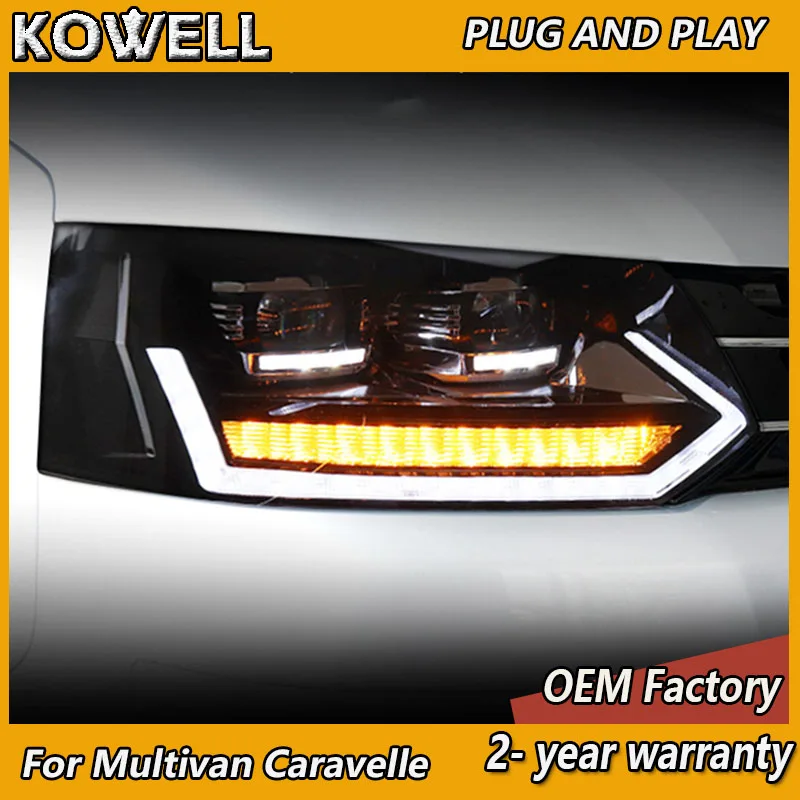 

Car Styling for VW Multivan Headlights 2014-2019 Volkswagen Caravelle T5 Headlight DRL Turn Signal Low High Beam Projector Lens