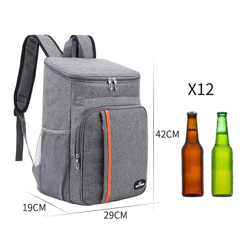 Outdoor Thermal Cooler Backpack Bags Insulated Leakproof Lunch Bag 20L Camping Drink Refrigerator Picnic Food Fresh Keeping Bag