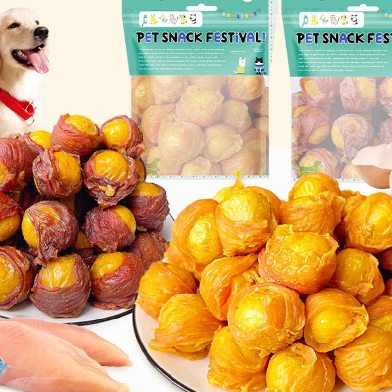 Pet Snacks Pure Chicken And Duck Meat Wrap Freeze-Dried Egg Yolk Beautiful Hair Clean Teeth Nutritious Rich With Phospholipids