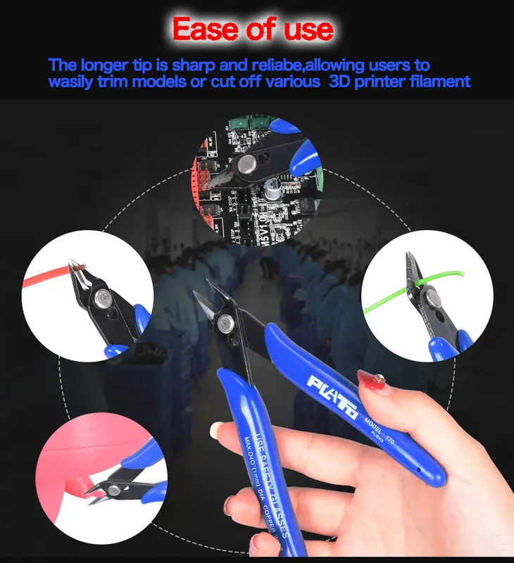 1pcs PLATO 170 Wishful Clamp DIY Electronic Diagonal Pliers Side Cutting Nippers Wire Cutter 3D Printer Parts - Image 5