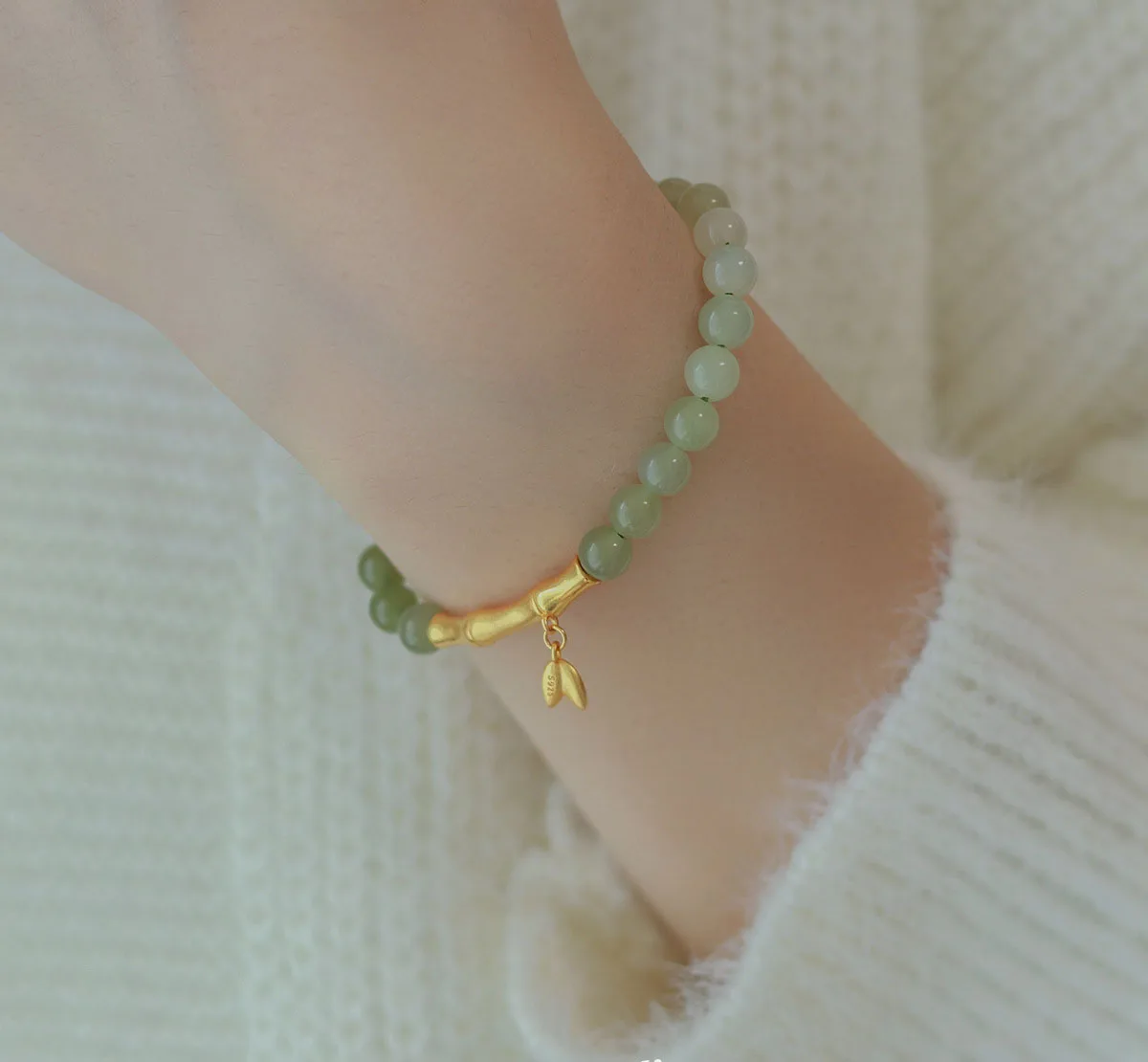 Grüne Kristall Perlen Strang Armbänder Vintage Blatt Erdnuss Zubehör Quadratisch Für Frauen Mode Edlen Schmuck Zubehör – Detail 10