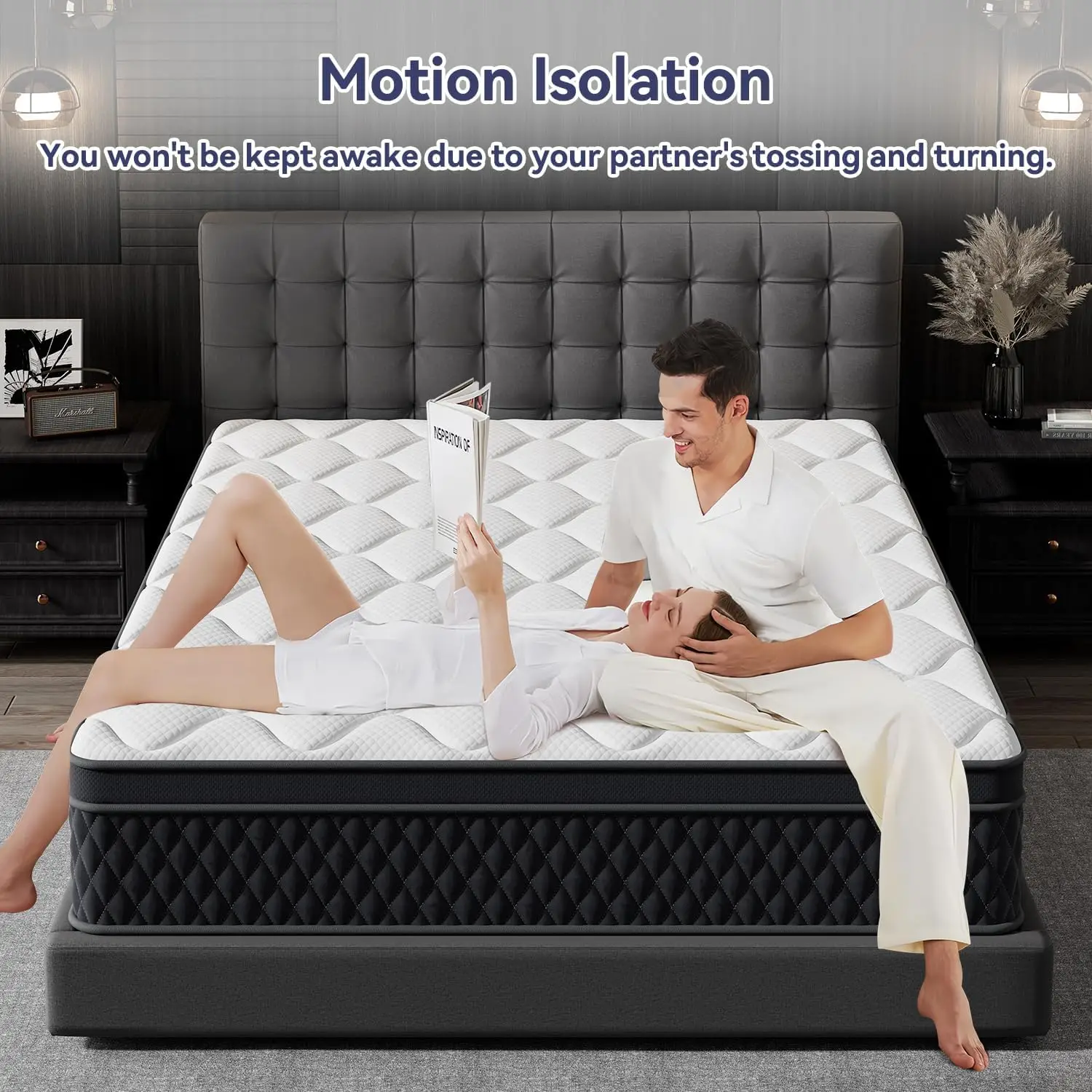 Queen Mattress 10 Inch Hybrid Memory Foam Mattress in a Box Individually Wrapped Pocket Coils Mattress for Isolate Motion 5