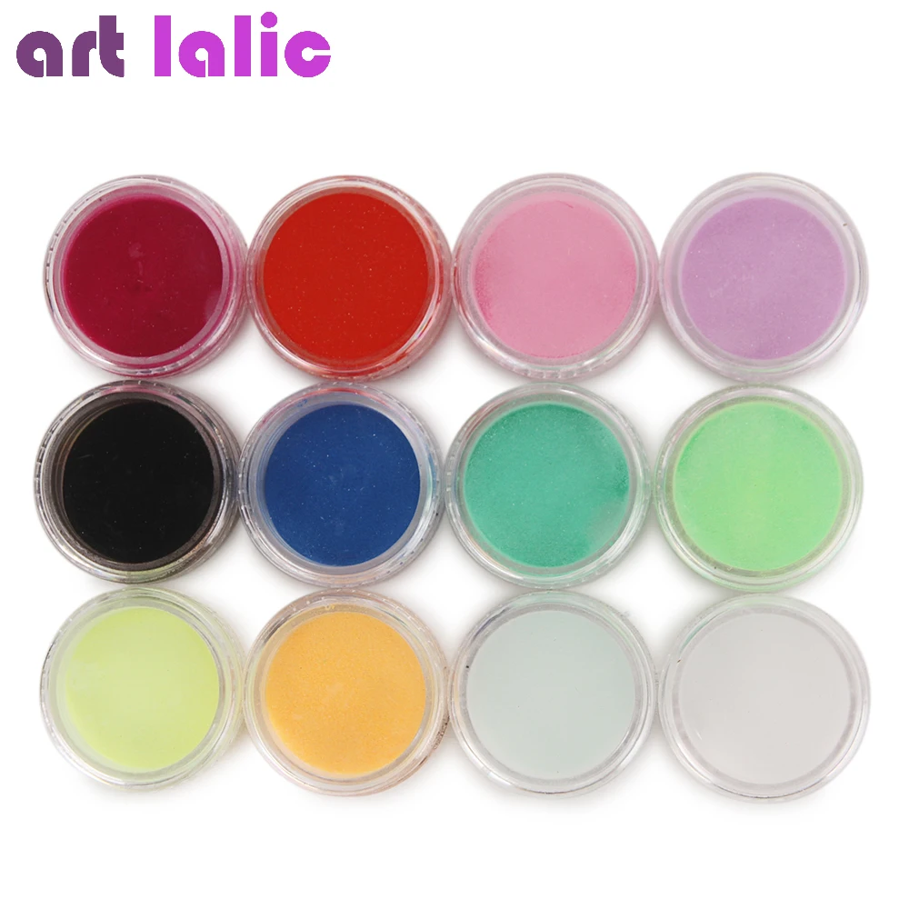 Acrylic powder for nail art, 12 colors, UV gel, 3D design, decoration for manicure