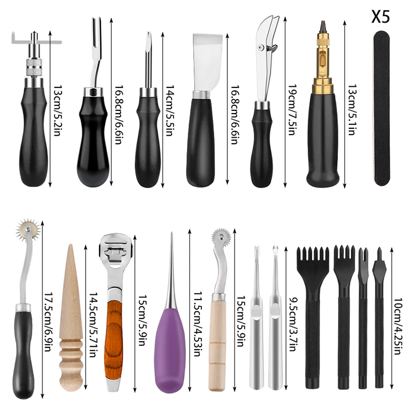 KAOBUY 전문 가죽 작업 도구 세트, DIY 수제 바느질 바느질, 펀칭 절단, 가죽 공예 도구
