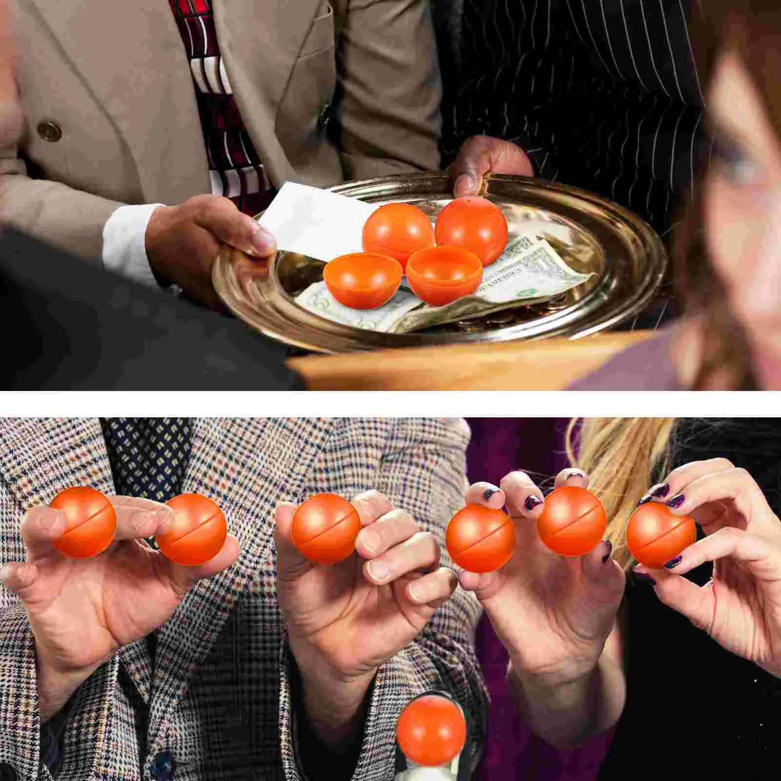 Lottery Balls Raffle Bingo Plastic Hollow Party Activity Openable Ball Props Supplies Orange plastic lottery balls