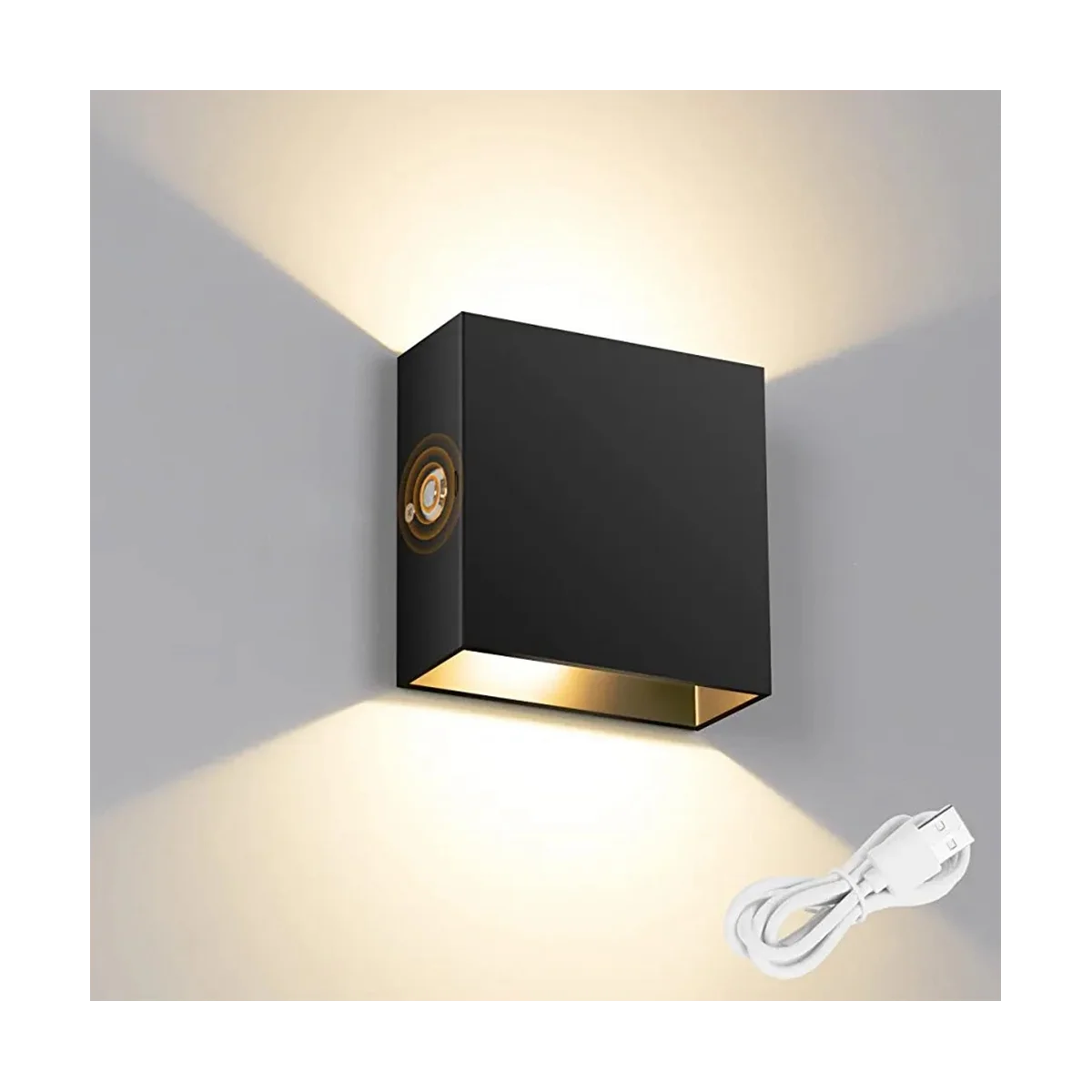 

Touch Wall Lamp USB Rechargeable Night Light Aluminum, Magnetic Wall Lamp Indoor Touch Dimmable(White Light)