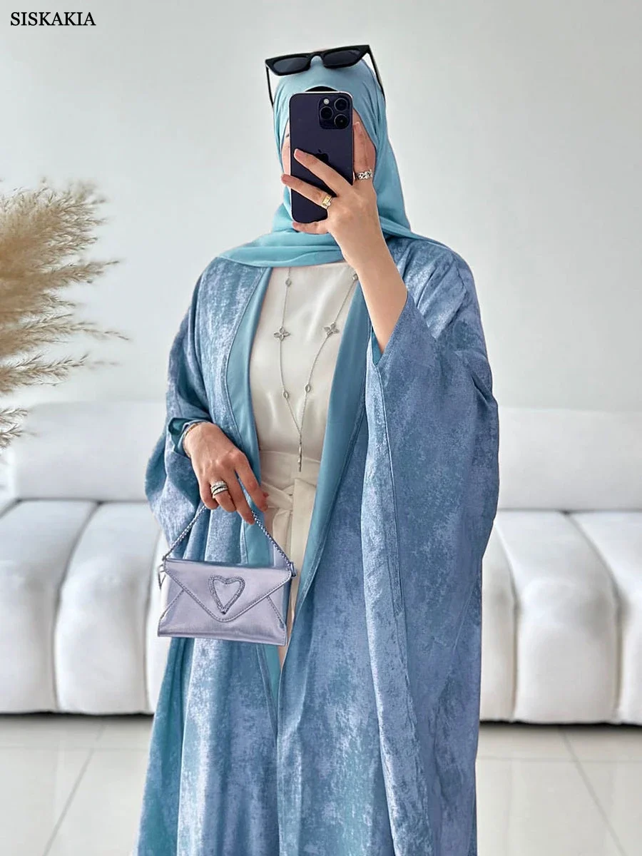 عباية مفتوحة بختم ذهبي أنيق من سيسكاكيا، سترة صوفي...