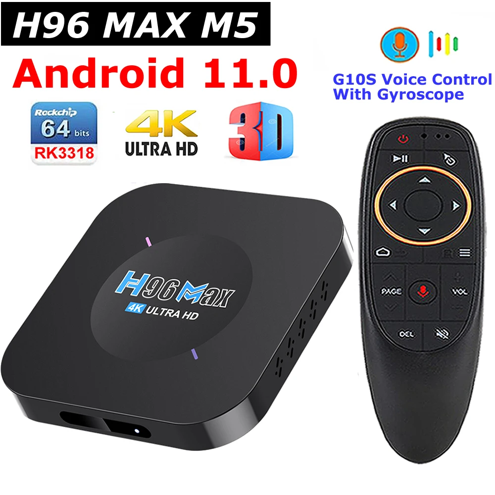 

Android 11 TV box H96 MAX M5 Rockchip RK3318 Quad Core 2GB 16GB 4K Wifi 3D Media Player 1GB 8GB Google Voice Control Set Top Box