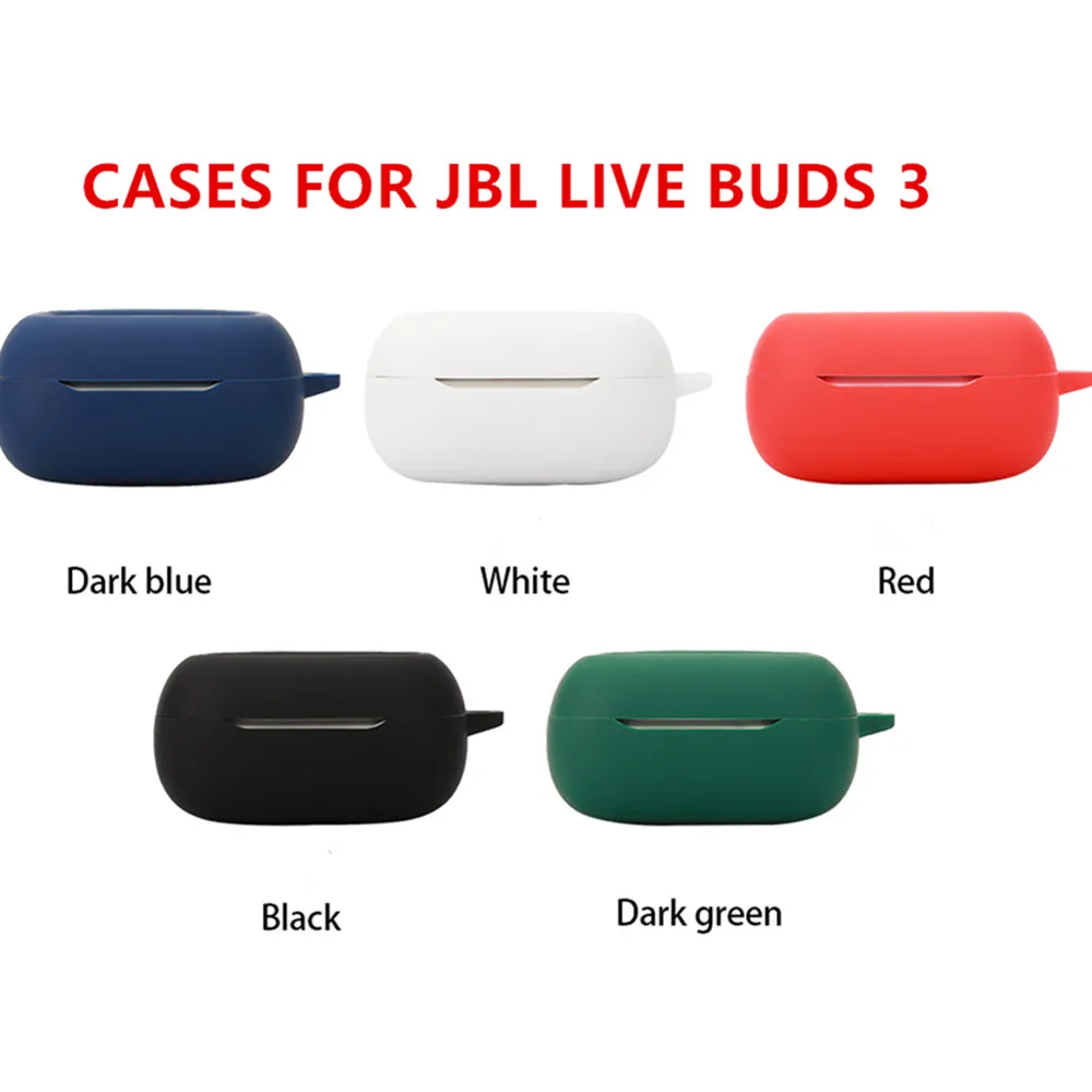 Solid Color Silicone Protective Cover for Earbuds - Soft, Shockproof, and Stylish