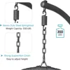 Indoor Outdoor Egg Swing Chair with Stand, Oversized Cocoon-Shaped Rope Woven Hanging Chair W/Cushion, Safety Strap 5